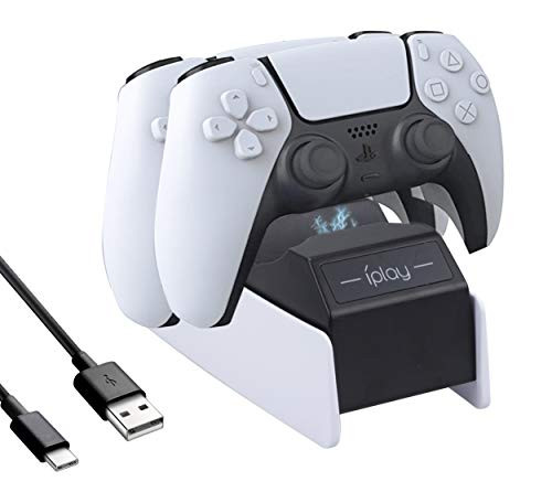 iPlay PS5 Controller Charging Station Playstation 5 Dualsense Wireless Charger PS5 Controller Fast Charging Dock with USB C Cable