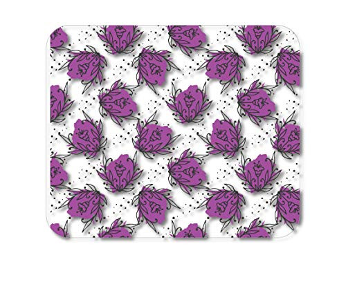 DistinctInk Mouse Pad - 1 4" Foam Rubber - Wildflower Purple Graffiti
