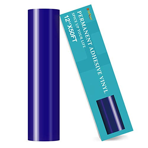 HTVRONT Royal Blue Permanent Vinyl Roll - 12" x 50 FT Blue Adhesive Vinyl for Cricut  Cricut  Silhouette  Cameo Cutters  Blue Vinyl Roll for Signs  Scrapbooking  Craft  Die Cutters