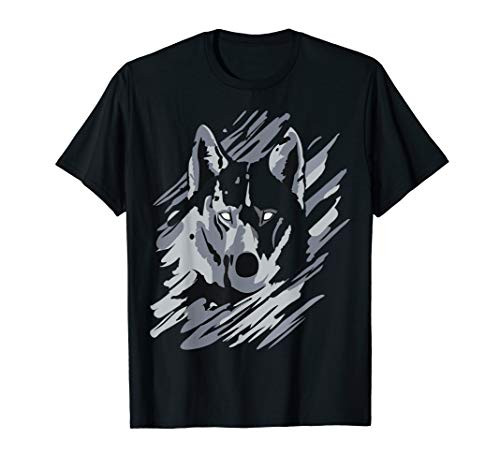 Wolf  Animal  Moon  Howl  Paint  Grey  Cool  Graphic  Gift T-Shirt
