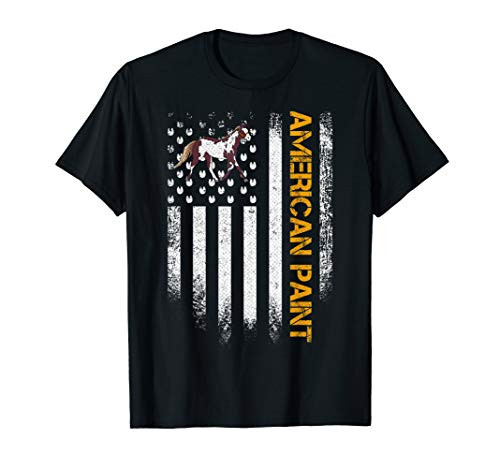 Vintage USA American Flag American Paint Horse Funny Gift T-Shirt Vintage USA American Flag American Paint Horse Funny Gift T-Shirt
