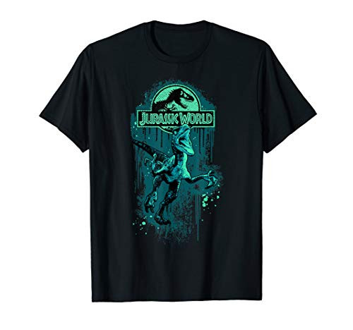 Jurassic World Distressed Raptor Paint Splatter Logo T-Shirt