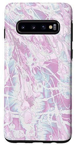 Galaxy S10 Baby Pink and Baby Blue Wet Paint Splatter Pattern Case