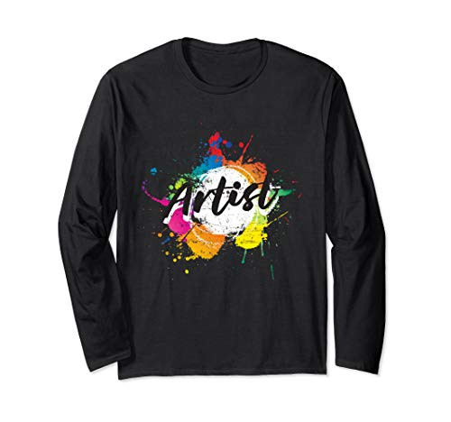 Artist Messy Painters Funny Paint Splatter Art Long Sleeve T-Shirt