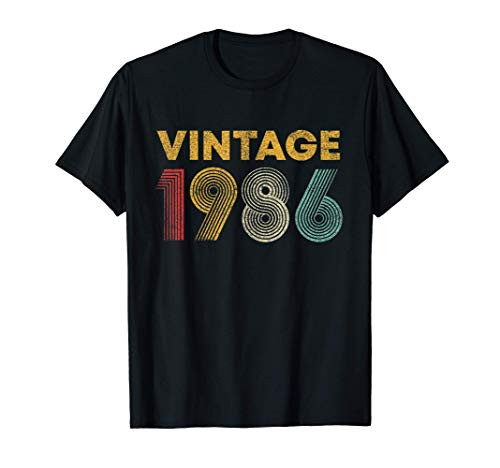 Vintage 1986 35th Birthday Gift Men Women 35 Years Old T-Shirt