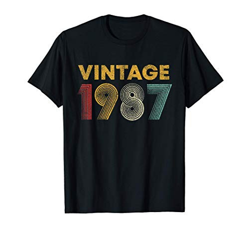 Vintage 1987 34th Birthday Gift Men Women 34 Years Old T-Shirt