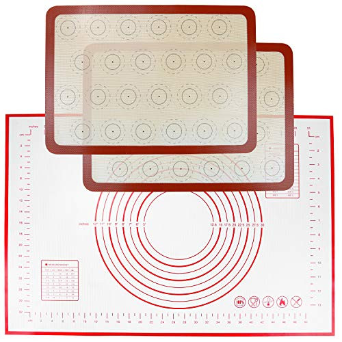 Silicone Baking Mat Non-slip Large Pastry Mat with Measurement Non-stick Macaron Baking Mat for Cookies Bread Pastry Silicone Baking Mat Non-slip Large Pastry Mat with Measurement Non-stick Macaron Baking Mat for Cookies Bread Pastry