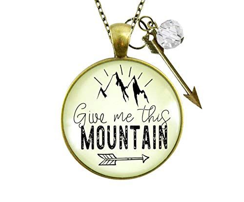 Gutsy Goodness 24" Give Me This Mountain Motivational Necklace Pendant Mantra Quote Arrow Charm Gutsy Goodness 24" Give Me This Mountain Motivational Necklace Pendant Mantra Quote Arrow Charm