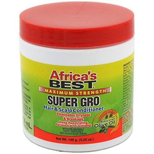 Africa's Best Maximum Strength Super Gro Hair and Scalp Conditioner 5.25 oz Pack of 4 Africa's Best Maximum Strength Super Gro Hair and Scalp Conditioner 5.25 oz Pack of 4