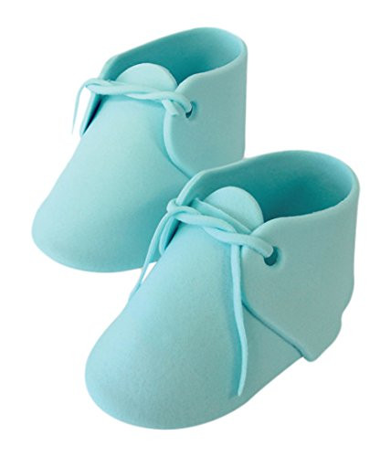 Pme Cake Icing Handcrafted Sugar Sugarcraft Decoration Topper - Baby Bootee Blue
