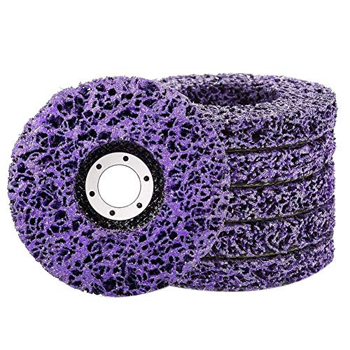 NEREIDS NET 4-1 2" Purple Strip Discs Remove  Rust Paint Stripper Remover  Strips Discs  Clean Welds Grinding Wheel for Angle Grinder  5Pack  Purple