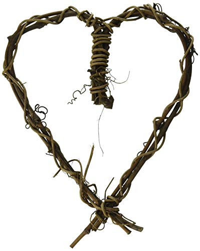 Darice 2802-09 Woven Grapevine Heart Wall Hanging, 12 inches, 12", Brown