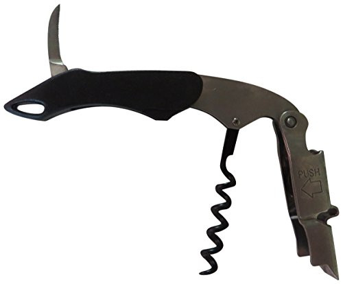 Happy Hour double Action Waiter's Corkscrew Wine Bottle Opener  Black