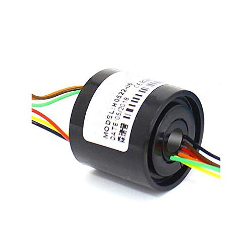 Taidacent Through Hole Conductive Rotary Slip Rings Electrical Brush Ring Rotating Electrical Connector Slip Ring  Aperture 5mm 6 way 2A