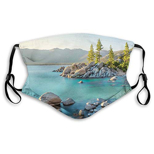 Pastoral Spring Time Scenery in Provincial Countryside Lake Dustproof Windproof Face Mask Reusable Washable Cloth Face Cover Cover for Dust Men Women