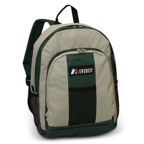 Everest Backpack w Front  and  Side Pockets - Green Beige