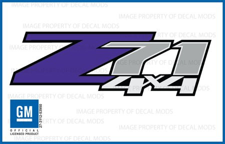 Decal Mods Z71 4x4 Purple Decals Stickers fits Chevy Silverado - FPUR  2007-2013  Bed Side 1500 2500 HD  Set of 2