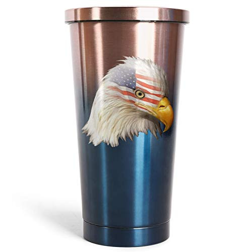 Aermarse American Eagle 17oz glitter cup with straw tumblers with lids and straws  reusable tumbler with straw stainless steel coffee mug for men double wall insulated water bottle and water cup