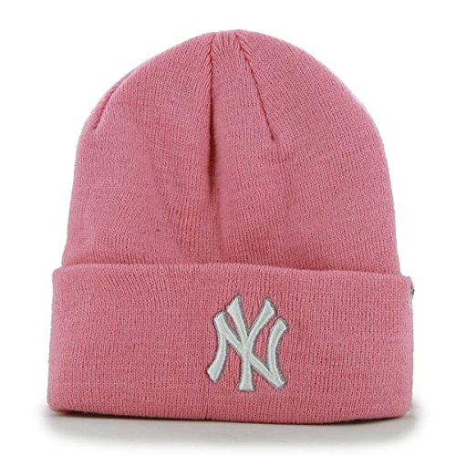 '47 New York Yankees Pink Woman Beanie Hat - MLB NY Ladies Cuffed Winter Knit Cap