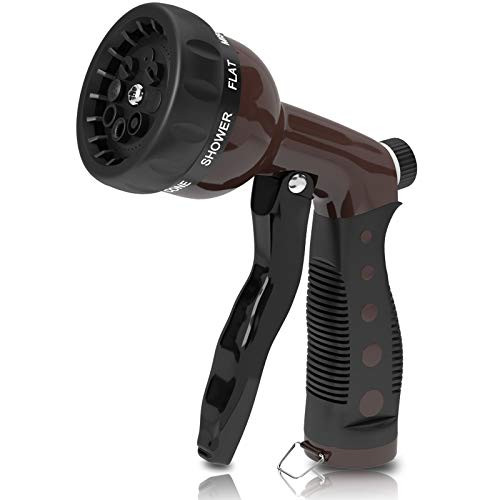 MAXBEST Garden Hose Nozzle Heavy-Duty Metal Water Hose Nozzle with Adjustable Spray Patterns Ideal for Watering Plants and Lawn Washing Cars Showering Pets