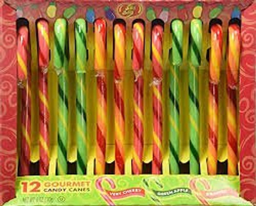 Jelly Belly Gourmet Candy Canes 12 count  pack of 2  Very Cherry Apple Orange