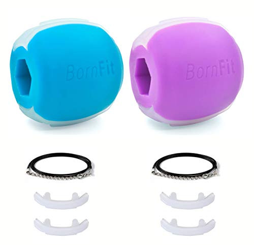 Bornfit Jaw Exerciser - Jawline Exerciser For Men Women - Jaw Workout - Double Chin Reducer - Jawline Shaper - Face Exerciser - Jaw Face And Neck Exerciser - Blue Plus Purple Bornfit Jaw Exerciser - Jawline Exerciser For Men Women - Jaw Workout - Double Chin Reducer - Jawline Shaper - Face Exerciser - Jaw Face And Neck Exerciser - Blue Plus Purple