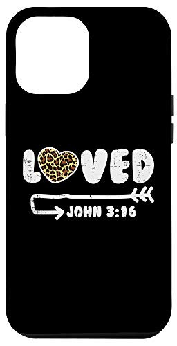 iPhone 12 Pro Max Loved John 3 16 Leopard Heart Valentines Day Christian Gift Case