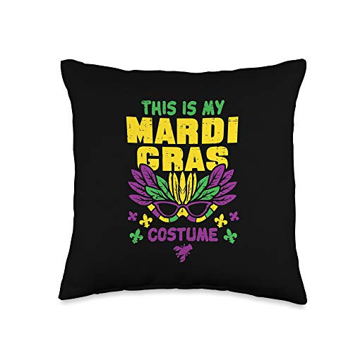 Mardi Gras Pillows For Men Women Kids Boys Girls This Is My Mardi Gras Costume Nola Carnival Party Mask Gift Throw Pillow  16x16  Multicolor