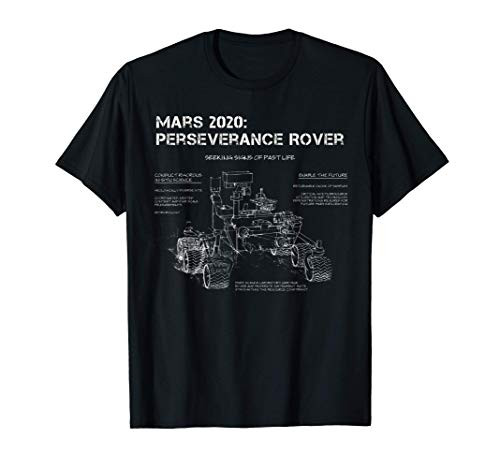 Perseverance Rover Schematic Drawing - Mars Mission Gift T-Shirt