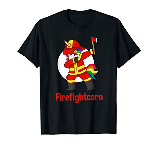 Firefighter Unicorn Shirt Dabbimg Fireman Firetrucks Gift T-Shirt