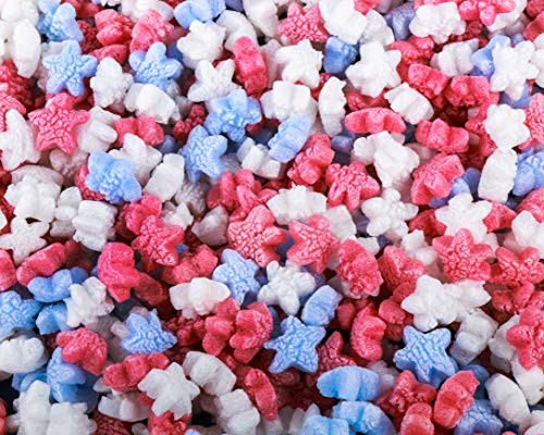 FunPak Plant Based Biodegradable Packing Peanuts 1.5 cu ft Bag Compostable  Red  White  Blue Stars