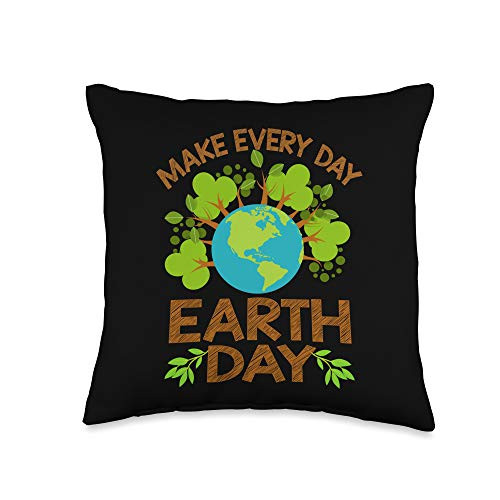 Earth Day Green Environment Gifts Make Every Earth Day Eco Protection Gift Throw Pillow  16x16  Multicolor