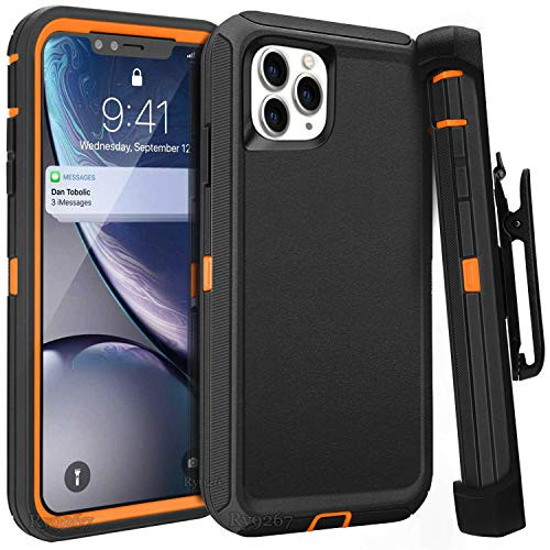 iPhone 11 Pro Max Case  Tough Drop Protective Case Full Body Rugged Heavy Duty Case  Shockproof Drop Dust Proof Durable Strong Case Cover for iPhone 11 Pro Max - Orange Black