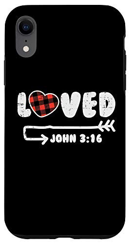 iPhone XR Loved John 3 16 Heart Valentines Day Bible Christian Gift Case