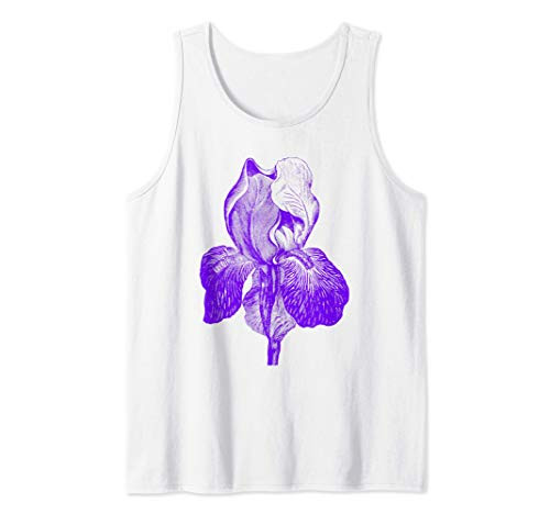 Iris Flower in Purple Retro Vintage Graphic Gift - Iris Tank Top
