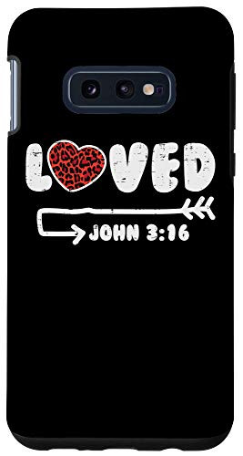 Galaxy S10e Loved John 3 16 Leopard Heart Valentines Day Christian Gift Case