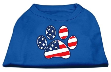 Mirage Pet Products Patriotic Paw Screen Print Shirts Blue Sm  10
