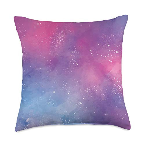 YO Design Gift Abstract Color Pattern White Purple Blue Paint Throw Pillow  18x18  Multicolor
