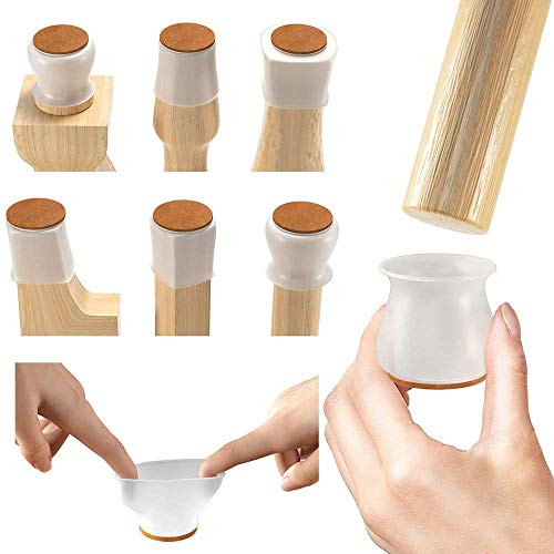 Chair Leg Protectors  32 Pack   Felt Bottom Silicone Furniture Leg Caps Protection Cover Pad for Protecting Wood Floors from Scratches and Noise Smooth Moving for Chair Feets