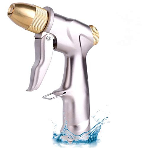 Garden Hose Nozzle Heavy Duty Metal Hose Spray Nozzle Water Hose Sprayer Nozzle 4 Adjustable Watering Patterns Pistol Grip Hose End Sprayer for Watering Plants  Cleaning  Car Wash and Showering Pets