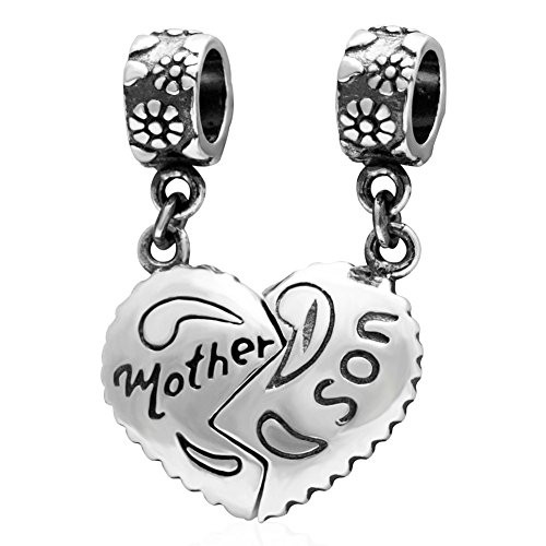 PHOCKSIN 2PCS Mother Son Charms 925 Sterling Silver Bead Charm for Bracelets Necklace Mom Gifts from Son Jewelry PHOCKSIN 2PCS Mother Son Charms 925 Sterling Silver Bead Charm for Bracelets Necklace Mom Gifts from Son Jewelry