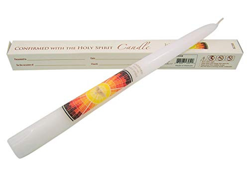 Catholic Holy Spirit Dove Confirmation Taper Candle Catholic Supplies, 10 Inch Catholic Holy Spirit Dove Confirmation Taper Candle Catholic Supplies, 10 Inch