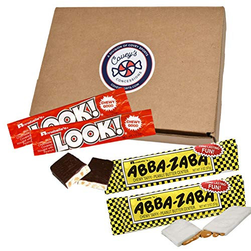 Annabelles Chocolate Candy Bars Variety Packs -  Abba Zaba Look Bar  12-Pack  - Chocolate Candies Inside Coveys Concessions Box