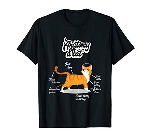 Orange Tabby Cat T-Shirt  Anatomy of a Cat Cute Present
