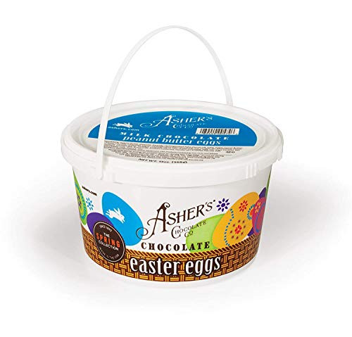 Asher's Chocolates  Chocolate Covered Peanut Butter Eggs  Individually Wrapped Peanut Butter Eggs  Gourmet Sweet and Salty Candy  Small Batches of Kosher Chocolate  Family Owned Since 1892  15oz  Milk Chocolate Eggs