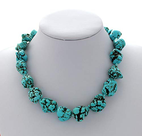 Blue Turquoise Beaded Necklace Chunky Necklace Turquoise Necklace Statement Necklace