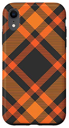iPhone XR Black Orange Plaid - Pumpkin Fall Autumn Halloween Theme Case