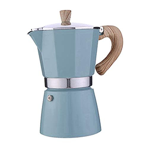 homozy Coffee Maker Italian Moka Espresso Cafe Percolator Pot Stovetop Coffee Maker 150ml 350ml - Lake Blue 300ml