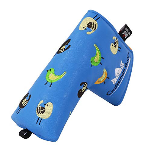 Craftsman Golf Birdie Birds Blue Blade Putter Cover Headcover for Odyssey Scotty Cameron  Blade Putter Cover