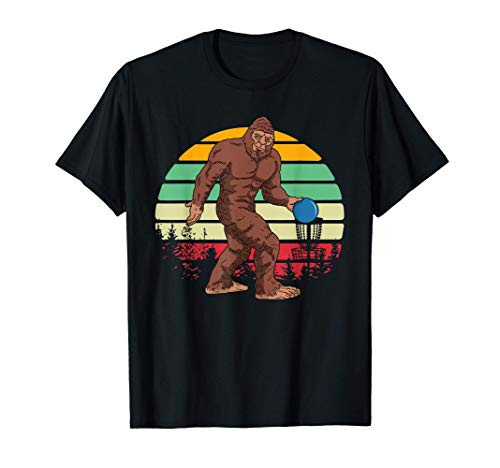 Disc Golf Shirt Retro Big Foot Funny Bigfoot Frisbee Golf T-Shirt